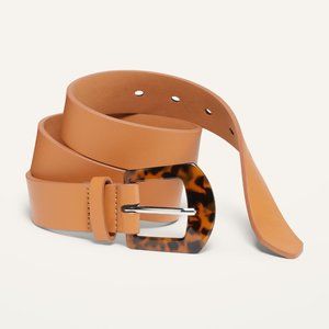 NWT XL/XXL Faux-Leather Tortoiseshell-Buckle Belt